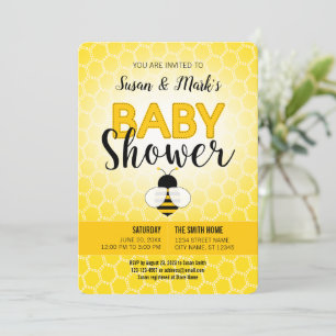 Bee Theme Baby Shower Invitation