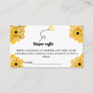Bee theme Diaper Raffle Baby Shower Game Place Card