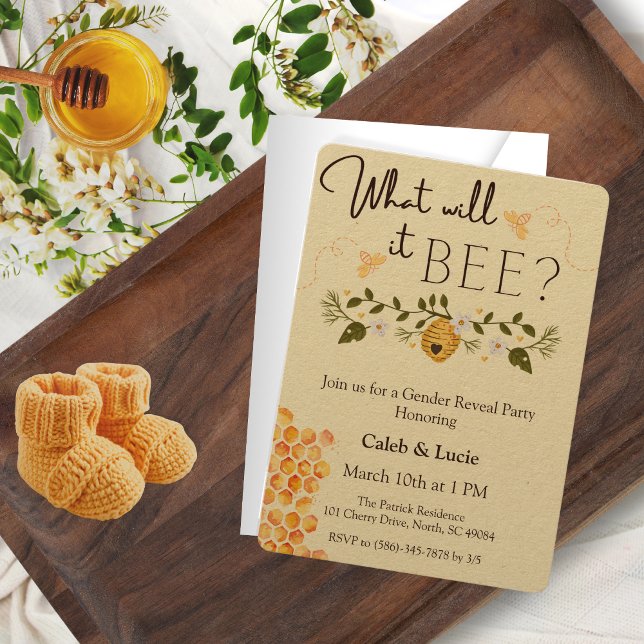 Bee Theme Gender Reveal Party Invitation  (Creator Uploaded)