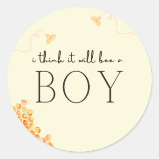 Bee Theme Gender Reveal Sticker (BOY)