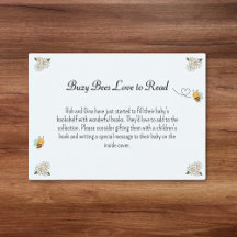 Bee Themed Baby Shower Enclosure Card