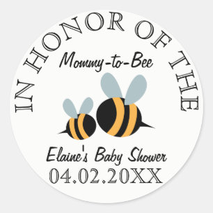 Bee Themed Baby Shower Stickers - Mummy-to-Bee