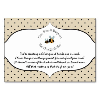 Bee themed - Book Request Baby Shower Card
