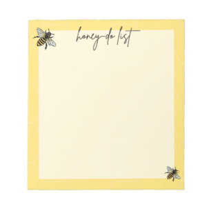 Bee Themed Honey-Do To Do List Notepad