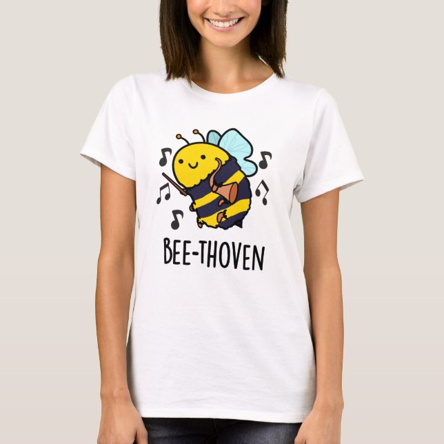 Bee-thoven Funny Music Bee Pun  T-Shirt (Front)