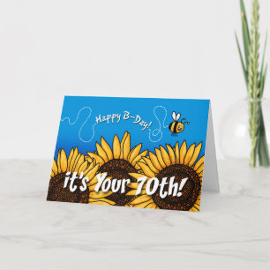 bee trail sunflower - 70 years old card