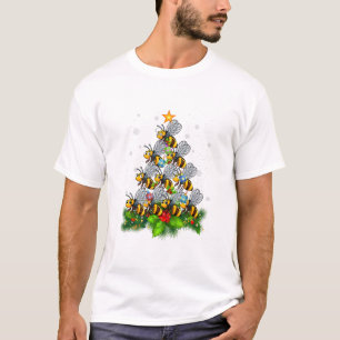 Bee Tree Christmas Funny Bee Christmas Lover T-Shi T-Shirt