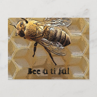 Bee u ti ful postcard