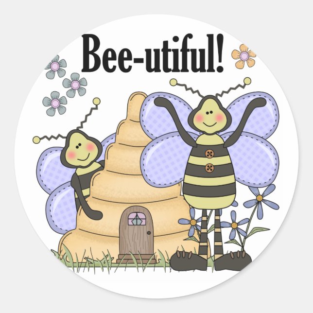 Bee-utiful Bumblebees Classic Round Sticker (Front)