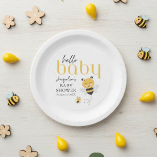 Bee-utiful Celebrations: Hello Baby Bee Shower Paper Plate