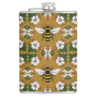 Bee Vinyl Wrapped Flask