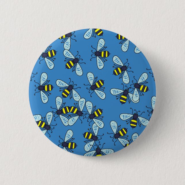 Bee Wallpaper 6 Cm Round Badge (Front)