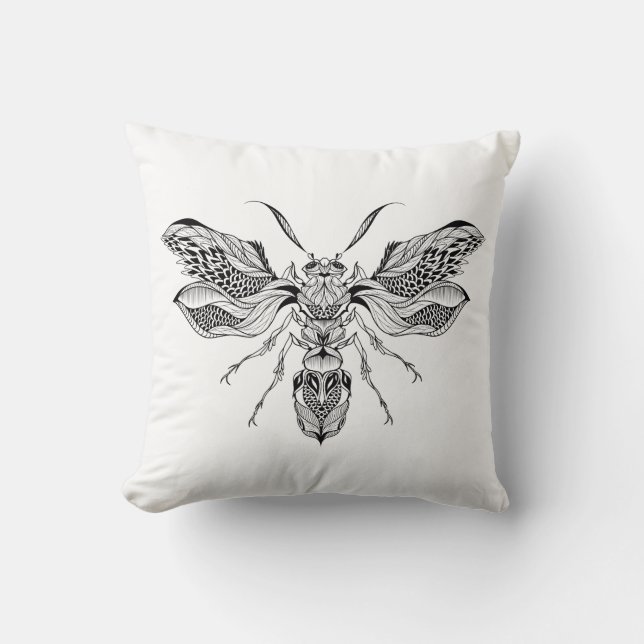 Bee-Wasp Tattoo Cushion (Front)