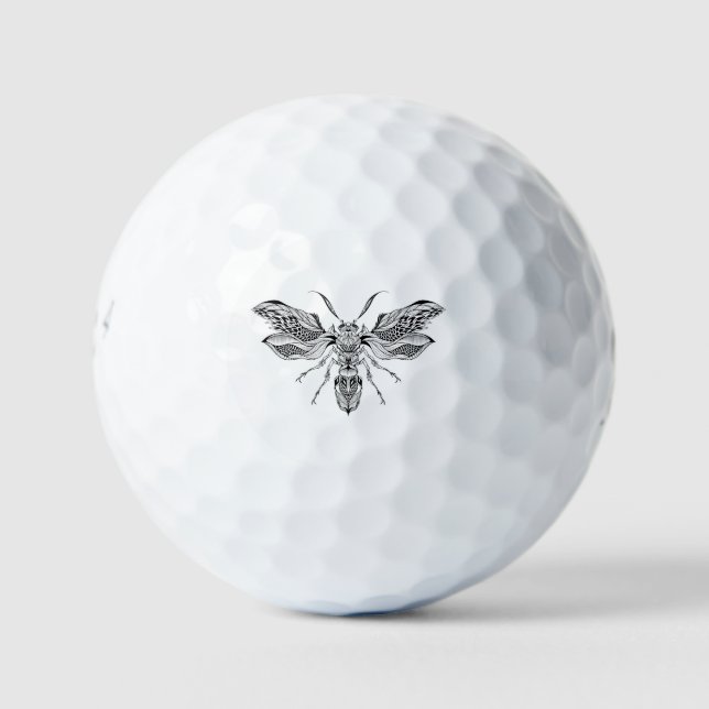 Bee-Wasp Tattoo Golf Balls (Front)