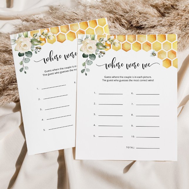 Bee where were we bridal shower game (Creator Uploaded)