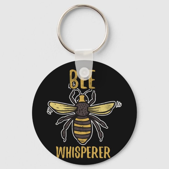 Bee Whisperer Beekeeper Honey Pollen Key Ring (Front)