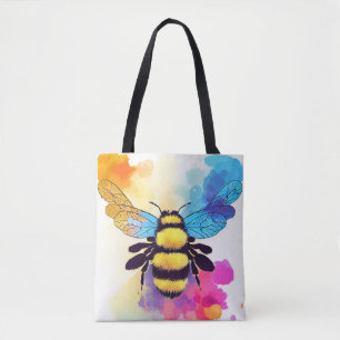 Bee Wild Nature Animal Color Art Painting Tote Bag