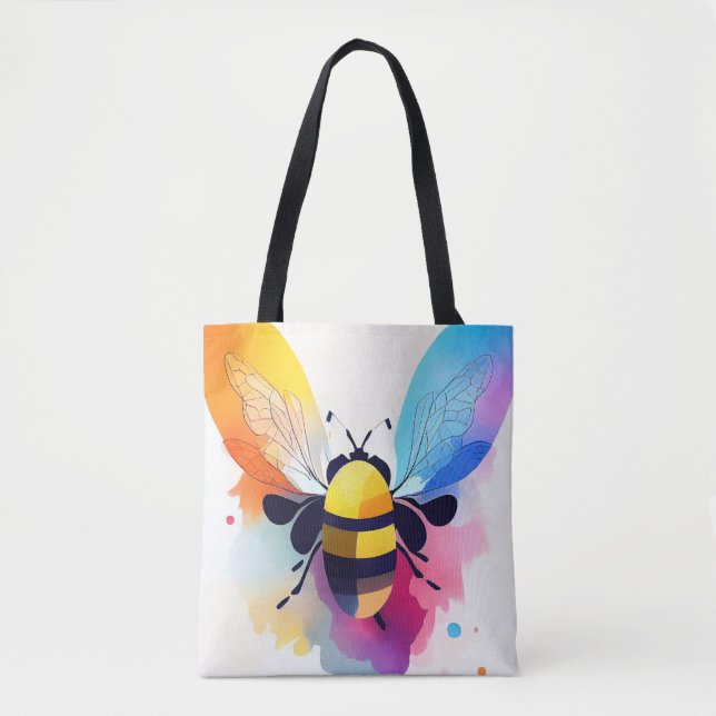 Bee Wild Nature Animal Color Art Painting Tote Bag (Front)