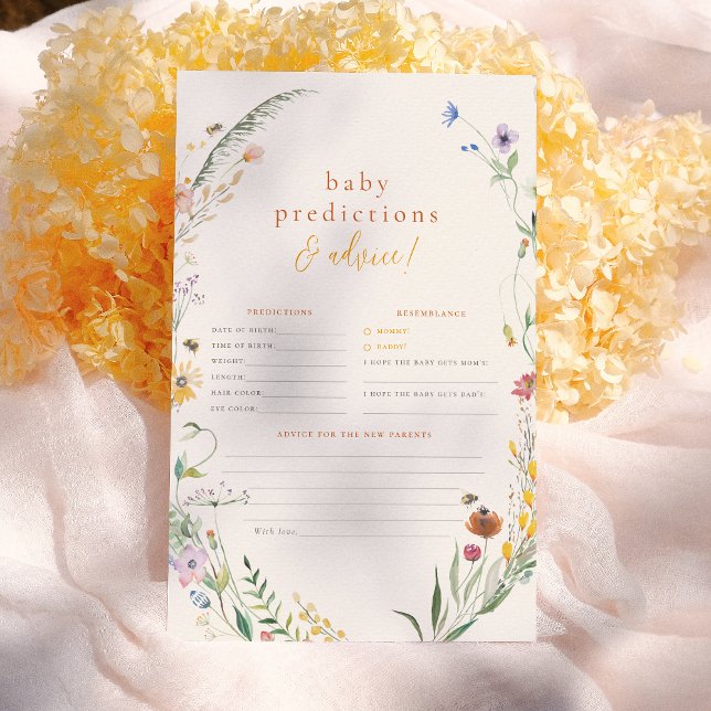 Bee Wildflower Boho  Baby Prediction & Advice Game (Creator Uploaded)