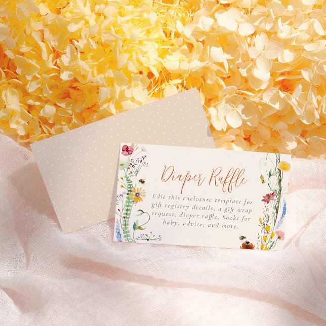 Bee Wildflower Boho Girl Baby Shower Enclosure Card (Creator Uploaded)