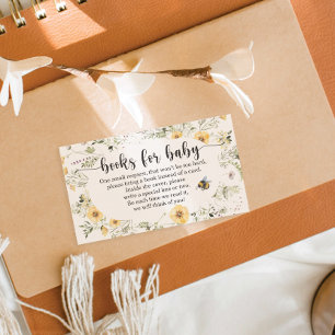 Bee Wildflower Diaper Raffle Baby Shower Card