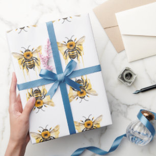 Bee Wildlife & Nature Water Colour Set Wrapping Paper