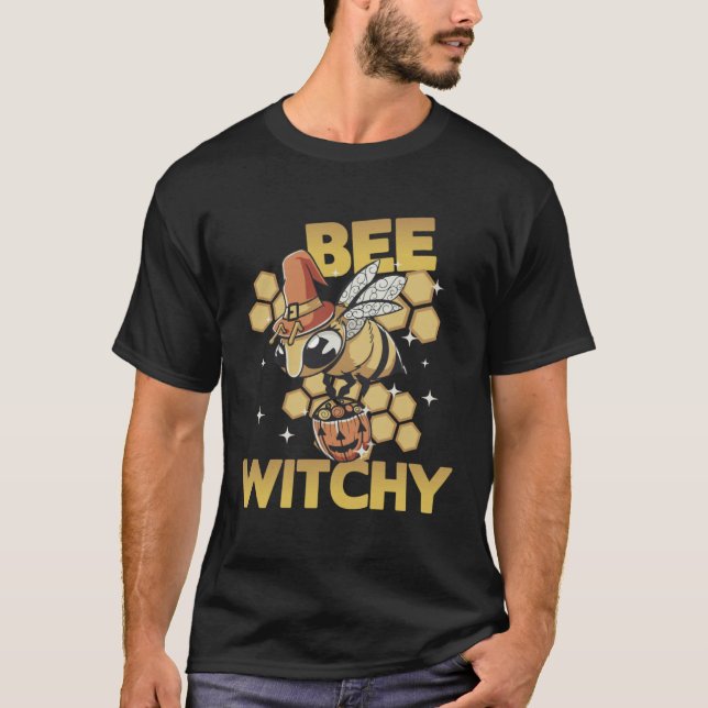 Bee Witchy Witch Bee Halloween Bee Costume for Wom T-Shirt (Front)