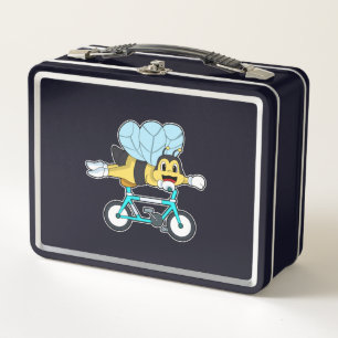 Bee with Bicycle Metal Lunch Box