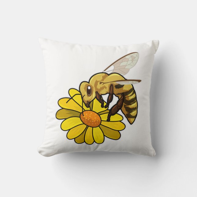 Bee with Blossom Cushion (Front)