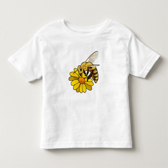 Bee with Blossom Toddler T-Shirt (Front)