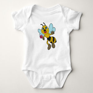 Bee with Flower Baby Bodysuit