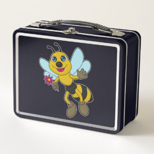 Bee with Flower Metal Lunch Box