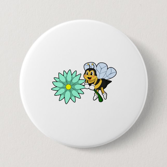 Bee with Flower.PNG 7.5 Cm Round Badge (Front)