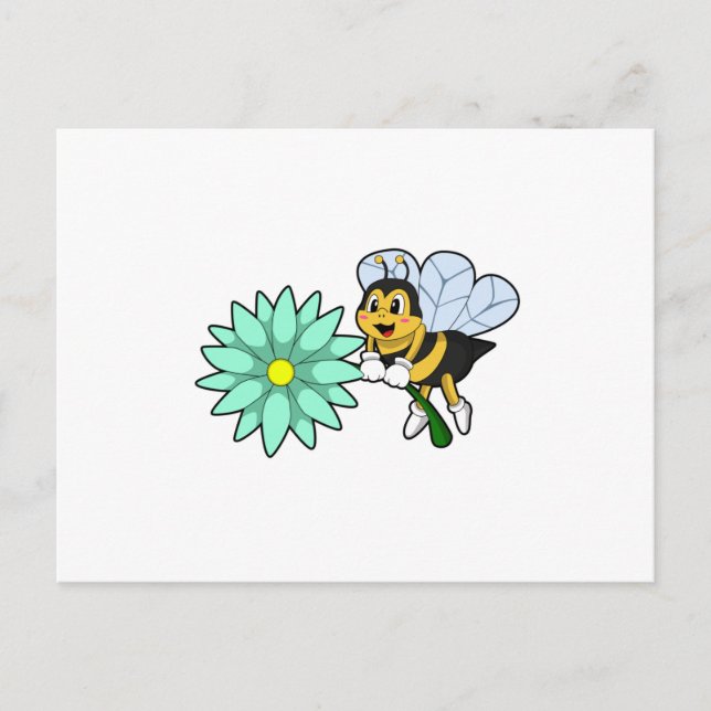 Bee with Flower.PNG Postcard (Front)