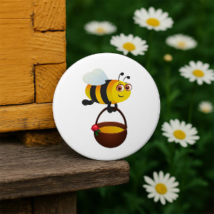 Bee With Honey 7.5 Cm Round Badge