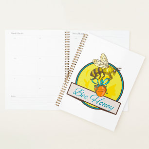 Bee With Honey Jar Vintage Beekeeper Planner