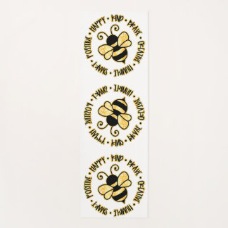 Bee with Positive Affirmations Yoga Mat