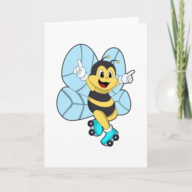 Bee with Roller skates Card (Front)