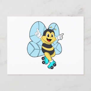Bee with Roller skates Postcard