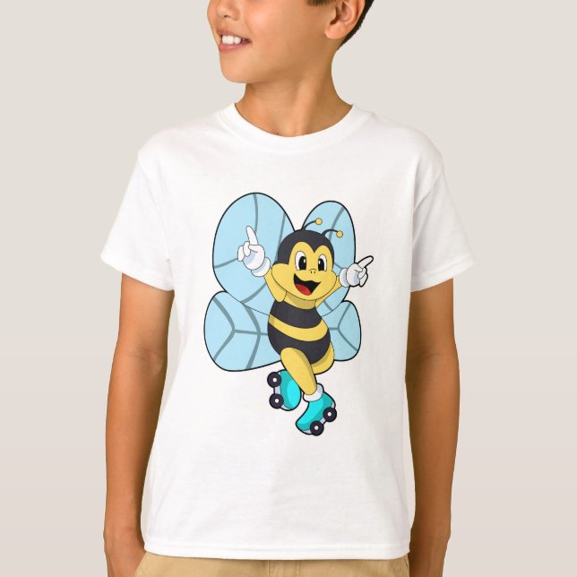 Bee with Roller skates T-Shirt (Front)