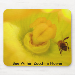 Bee Within Zucchini Flower Mouse Pad
