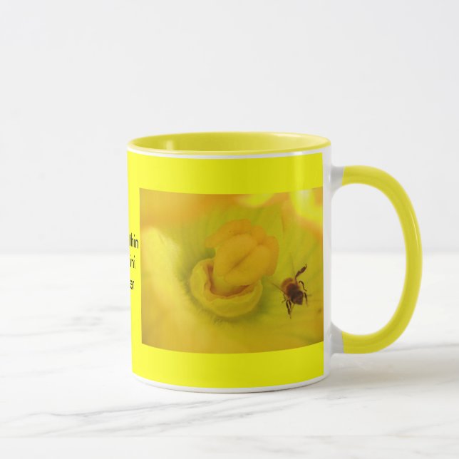 Bee Within Zucchini Flower Mug (Right)