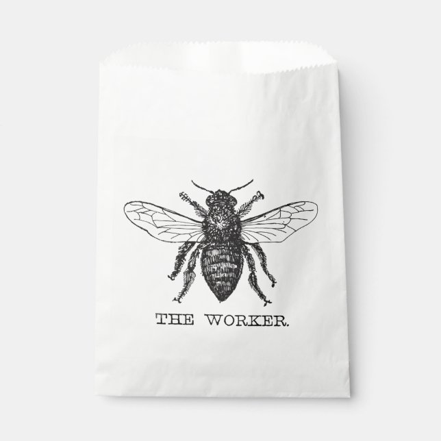 Bee Worker Honey Black Bumblebee Favour Bag (Front)