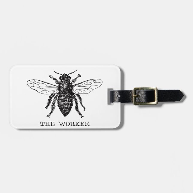 Bee Worker Honey Black Bumblebee Luggage Tag (Front Horizontal)