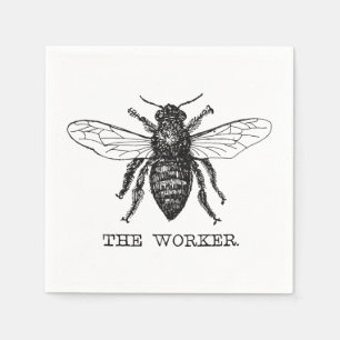 Bee Worker Honey Black Bumblebee Napkin