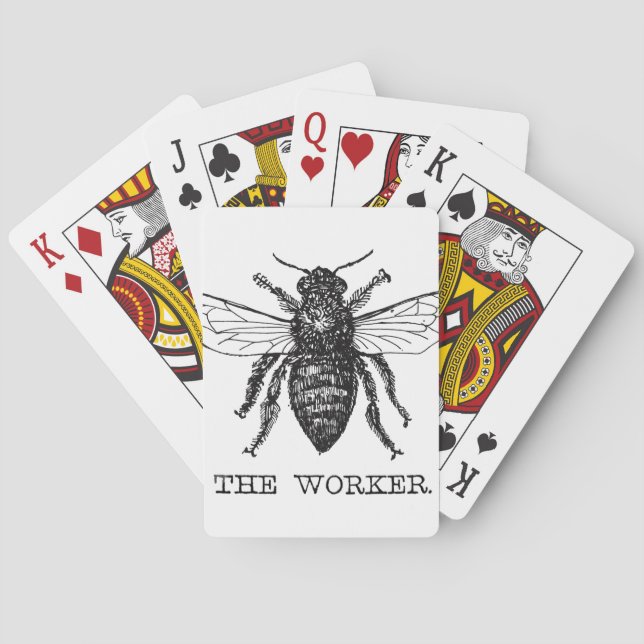 Bee Worker Honey Black Bumblebee Playing Cards (Back)