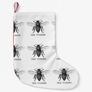 Bee Worker Honey Black Bumblebee Small Christmas Stocking