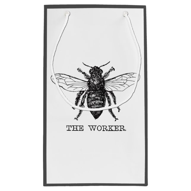 Bee Worker Honey Black Bumblebee Small Gift Bag (Back)