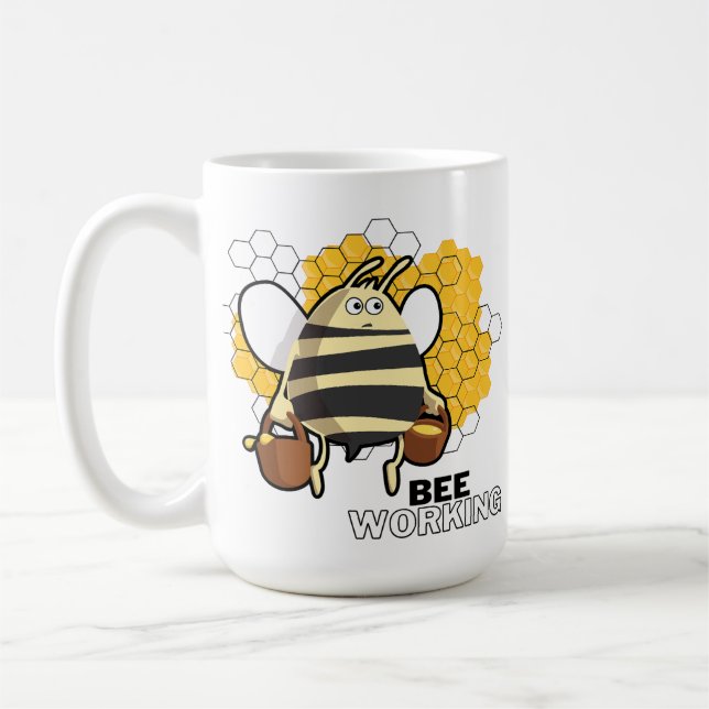 bee working coffee mug (Left)