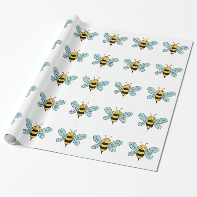 bee wrapping paper (Unrolled)